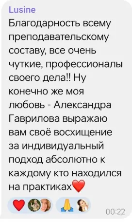 Гость благодарит за прекрасный опыт и выражает благодарность преподавателям